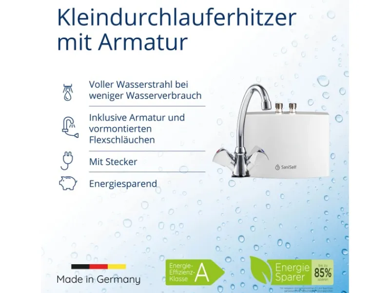 Clearance Kleindurchlauferhitzer KDU Hydraulisch 3,5 kW Durchlauferhitzer|Zweigriffarmatur