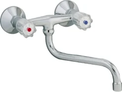 Sanitop-Wingenroth Wand-Zweigriff-Küchenarmatur Standard Plus Chrom