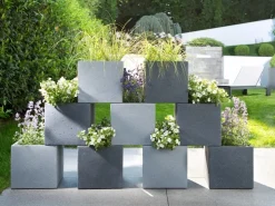 Sale Scheurich Pflanzgefäß C-Cube 240 38 cm x 38 cm Stony Grey Grau