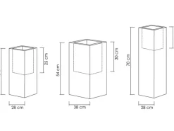 Sale Pflanzgefäß C-Cube High Ø 26 cm Stony Grey Töpfe
