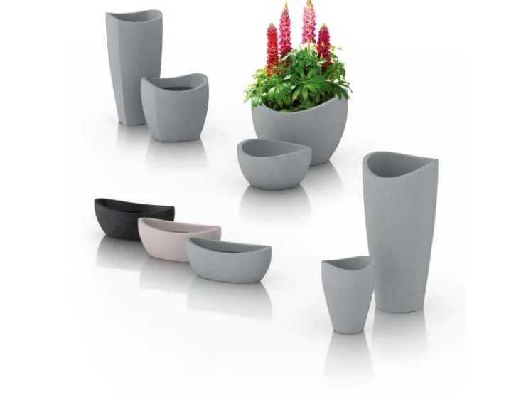 Discount Scheurich Pflanzgefäß Wave Globe Ø 30 cm Stony-Grey Grau