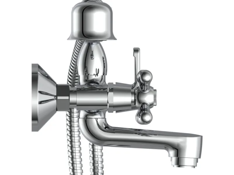 Best Badewannenarmatur Elk mit Garnitur Chrom Zweigriffarmatur
