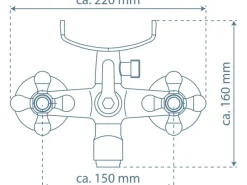 Best Badewannenarmatur Elk mit Garnitur Chrom Zweigriffarmatur