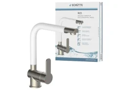 Küchenarmatur Rio Edelstahloptik-Weiß Einhebelmischer