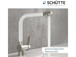 Küchenarmatur Rio Edelstahloptik-Weiß Einhebelmischer