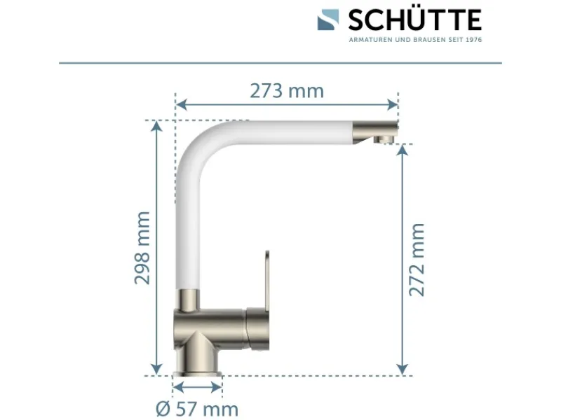 Küchenarmatur Rio Edelstahloptik-Weiß Einhebelmischer