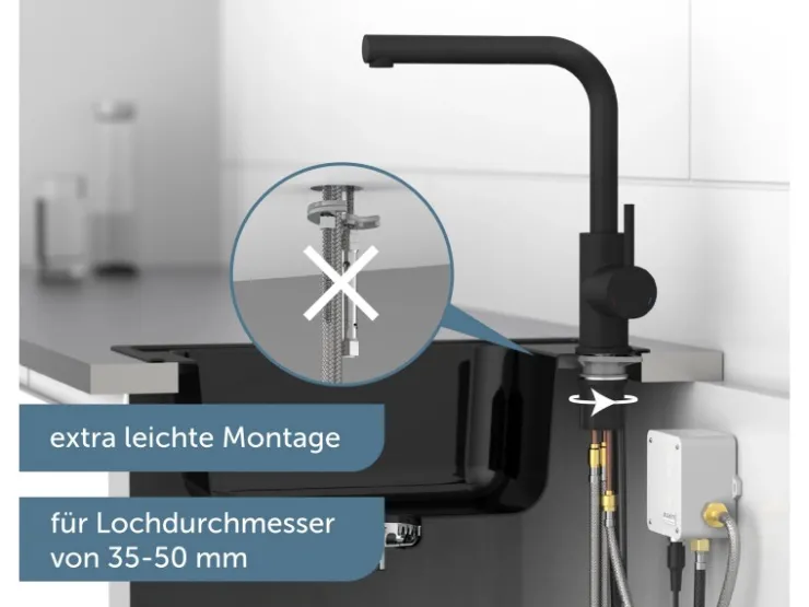 Discount Schütte Sensor-Spültischarmatur Vital mit Herausziehbarem Auslauf Schwarz Matt