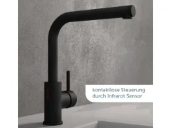 Discount Schütte Sensor-Spültischarmatur Vital mit Herausziehbarem Auslauf Schwarz Matt