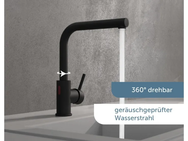 Discount Schütte Sensor-Spültischarmatur Vital mit Herausziehbarem Auslauf Schwarz Matt