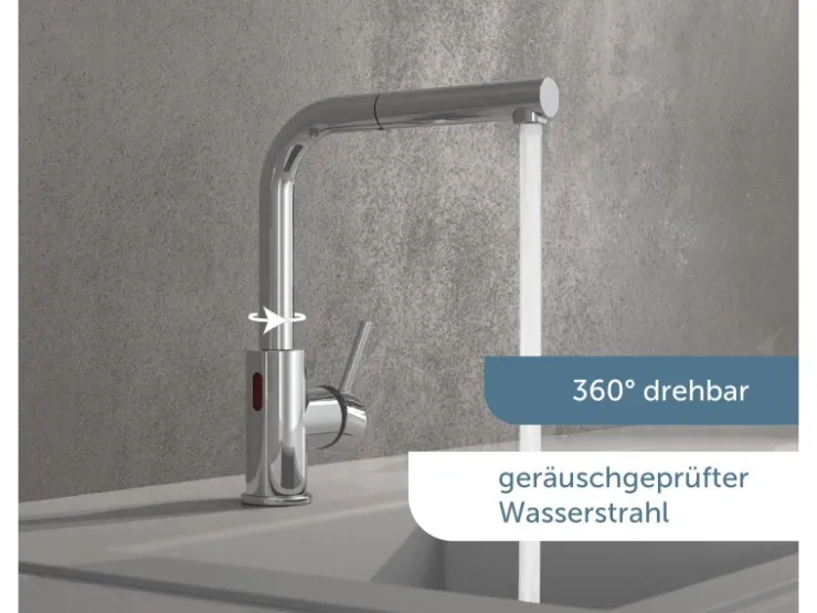Schütte Ersatzteile Küchenarmatur|Einhebelmischer<Sensor-Spültischarmatur Vital mit Herausziehbarem Auslauf Chrom