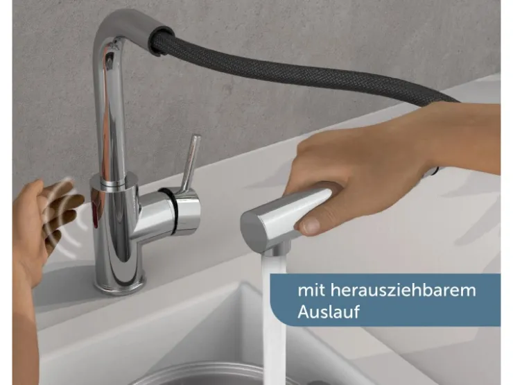 Schütte Ersatzteile Küchenarmatur|Einhebelmischer<Sensor-Spültischarmatur Vital mit Herausziehbarem Auslauf Chrom