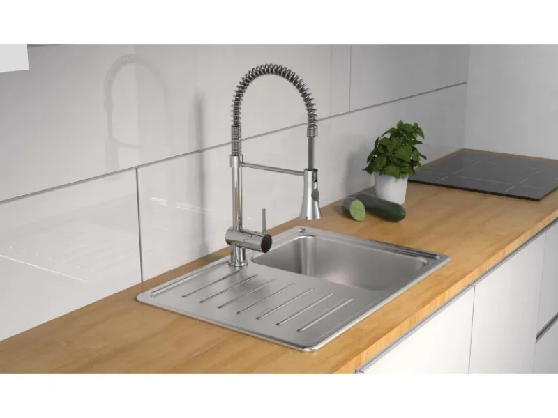 Outlet Spiralfeder-Spültischarmatur Cornwall Chrom Einhebelmischer