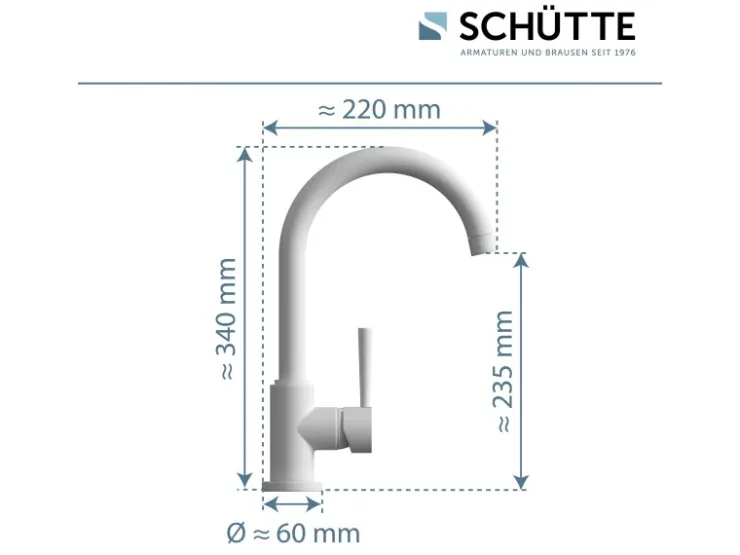 Schütte Einhebelmischer<Spültischarmatur Cornwall Weiß Matt