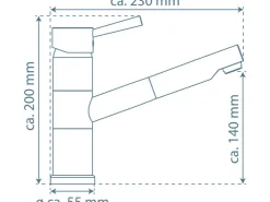 Online Schütte Spültischarmatur mit Herausziehbarem Auslauf Unicorn Chrom