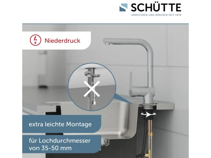 Sale Schütte Spültischarmatur Niederdruck Herausziehbare Auslauf London Chrom