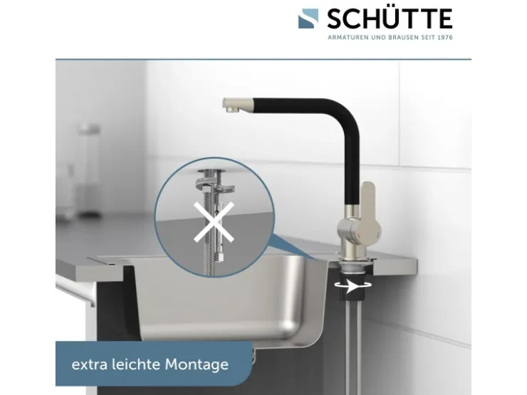 Online Schütte Spültischarmatur Rio Edelstahloptik Schwarz Matt