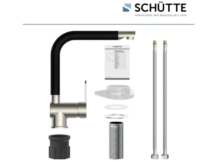 Online Schütte Spültischarmatur Rio Edelstahloptik Schwarz Matt