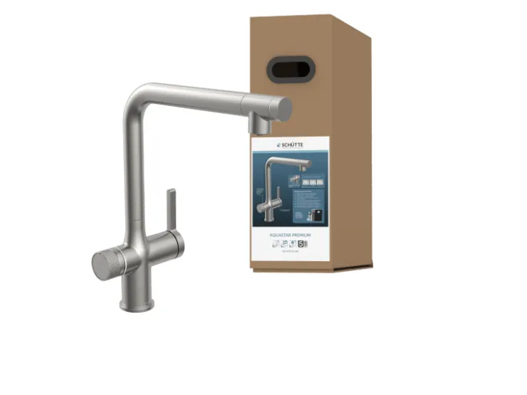 Best Schütte Sprudelwasser-Spültischarmatur-Set Aquastar Premium Edelstahloptik Edelstahl-Optik