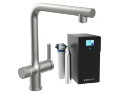 Best Schütte Sprudelwasser-Spültischarmatur-Set Aquastar Premium Edelstahloptik Edelstahl-Optik