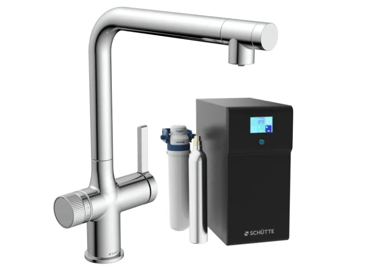 Outlet Schütte Sprudelwasser-Spültischarmatur-Set Aquastar Premium Chrom