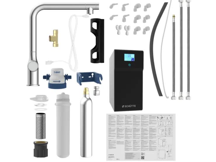 Outlet Schütte Sprudelwasser-Spültischarmatur-Set Aquastar Premium Chrom