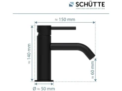Schütte Einhebelmischer<Standventil Aragon Schwarz Matt
