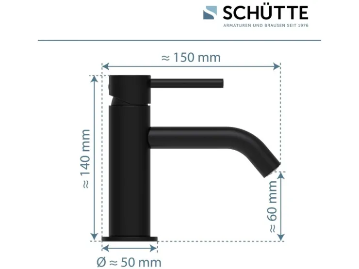 Schütte Einhebelmischer<Standventil Aragon Schwarz Matt