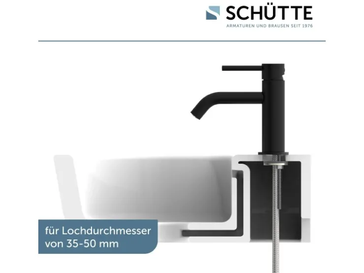 Schütte Einhebelmischer<Standventil Aragon Schwarz Matt