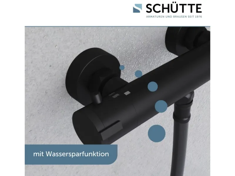 Thermostat Duscharmatur London Schwarz Matt Einhebelmischer