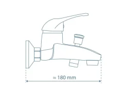 Clearance Wannenfüllarmatur Calvino Chrom Einhebelmischer