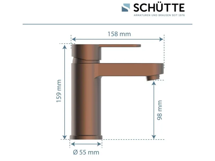 Schütte Einhebelmischer< Waschtischarmatur Elephant Kupfer