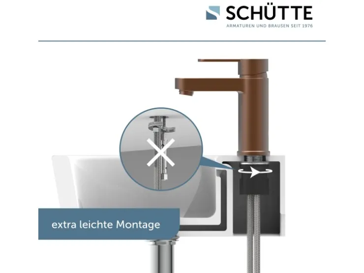 Schütte Einhebelmischer< Waschtischarmatur Elephant Kupfer