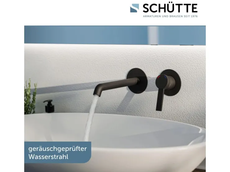 Schütte Einhebelmischer<Waschtischarmatur Los Angeles für Wandmontage Schwarz Matt