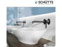 Schütte Einhebelmischer<Waschtischarmatur Los Angeles für Wandmontage Schwarz Matt