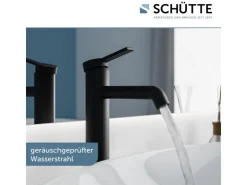Schütte Einhebelmischer<Waschtischarmatur Los Angeles für Aufsatzwaschbecken Schwarz Matt