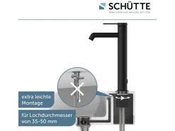 Schütte Einhebelmischer<Waschtischarmatur Los Angeles für Aufsatzwaschbecken Schwarz Matt