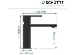 Schütte Waschtischarmatur Manhattan Schwarz Matt