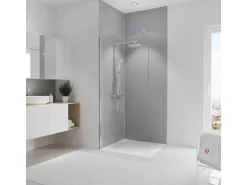 Best Schulte Duschrückwand-Set Ecke DecoDesign 255 cm x 90 cm x 90 cm Hellgrau