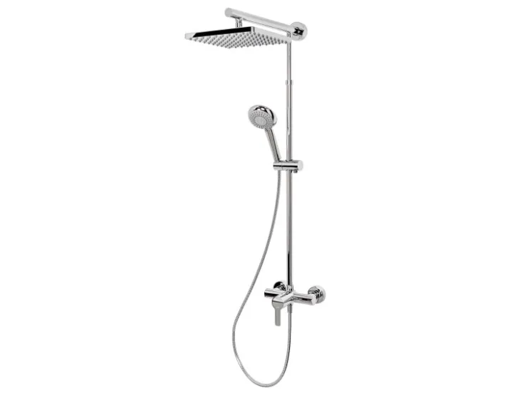 Schulte Einhebelmischer<Duschsystem Rain mit Einhebelmischer Kopfbrause Eckig