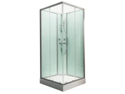 Schulte Einhebelmischer<Komplettduschkabine Korfu II Alu-Natur Hellgrün 89 x 89 x 202 cm