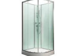 Schulte Einhebelmischer<Komplettduschkabine Kreta II Alu-Natur Hellgrün 89x89x202 cm