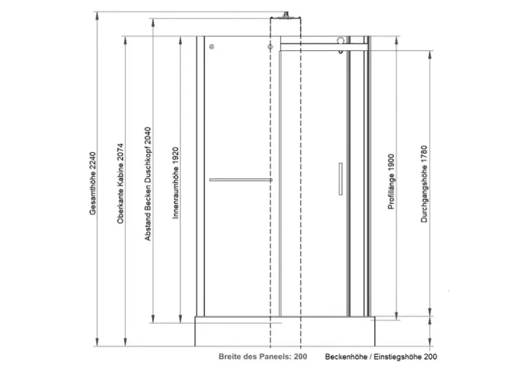 Schulte Einhebelmischer<Komplettduschkabine Korsika mit Schiebetür Mattschwarz 120 x 80 x 220 cm