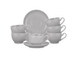 Online Seltmann Weiden Amina Espressotasse mit Untertasse 100 ml 6er Set Silber Grau