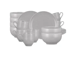 Seltmann Weiden Geschirr<Amina Frühstücks-Set 18-teilig Silber Grau