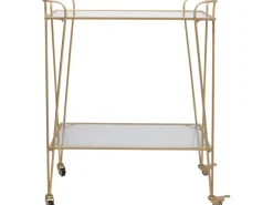 Servierwagen 87,5 cm x 69,5 cm x 35 cm Goldfarben Servierwagen