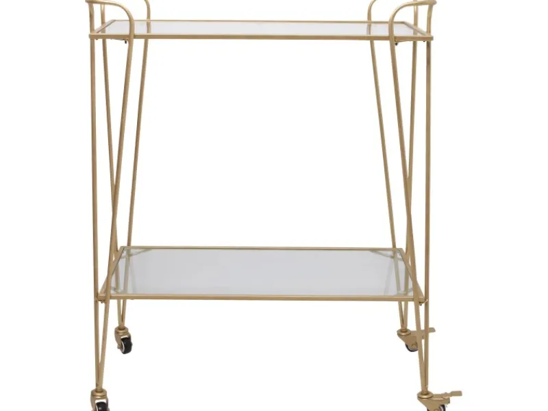 Servierwagen 87,5 cm x 69,5 cm x 35 cm Goldfarben Servierwagen