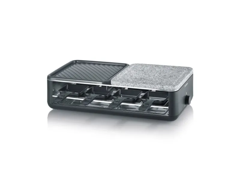 New Raclette-Grill RG 2366 Black Line Lite Naturstein & Grillfläche 1.300 W Pfannen|Haushaltsgeräte