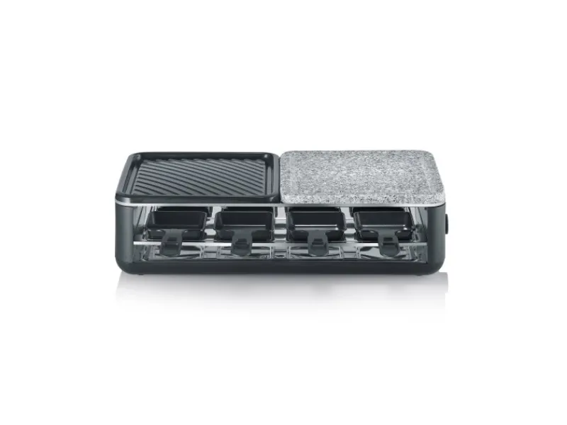 New Raclette-Grill RG 2366 Black Line Lite Naturstein & Grillfläche 1.300 W Pfannen|Haushaltsgeräte
