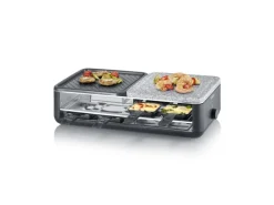 New Raclette-Grill RG 2366 Black Line Lite Naturstein & Grillfläche 1.300 W Pfannen|Haushaltsgeräte