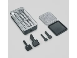 New Raclette-Grill RG 2366 Black Line Lite Naturstein & Grillfläche 1.300 W Pfannen|Haushaltsgeräte